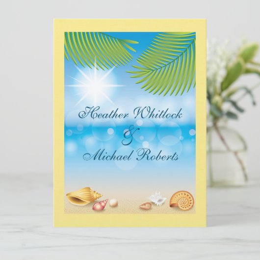 Beach Wedding / Event - SRF Einladung (Stehend Vorderseite)