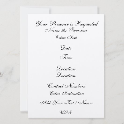 Beach Wedding / Event - SRF Einladung (Rückseite)