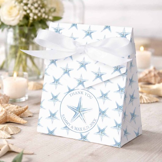 Beach Wedding Favor Boxes Watercolor Starfish Geschenkschachtel