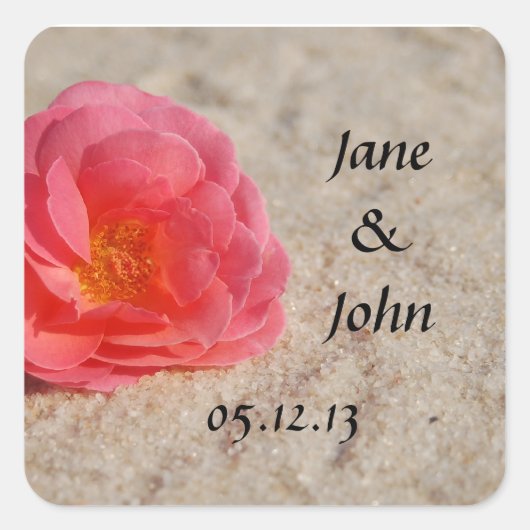 Beach Wedding Favor Stickers - Rocky Beach (Vorderseite)