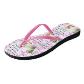 Beach Wedding Flip Flops Pink & White Badesandalen (Schrägansicht)
