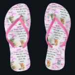 Beach Wedding Flip Flops Pink & White Badesandalen<br><div class="desc">Strandhochzeit Flip Flops Pink & White für Braut,  Trauzeugin oder Brautmädchen. Großes Brautparty für eine Braut.</div>