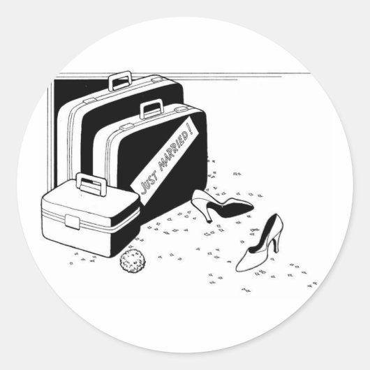 Beach Wedding Flitterwochen Runder Aufkleber (Vorderseite)