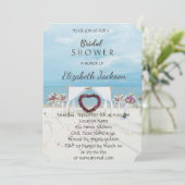 Beach Wedding Floral Arbor Brautparty Einladung (Stehend Vorderseite)