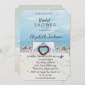 Beach Wedding Floral Arbor Brautparty Einladung (Vorne/Hinten)