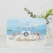 Beach Wedding, Floral Arbor Bridesmaid Card Einladung (Stehend Vorderseite)