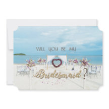 Beach Wedding, Floral Arbor Bridesmaid Card
