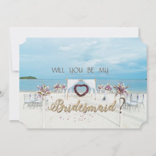 Beach Wedding, Floral Arbor Bridesmaid Card Einladung (Vorderseite)