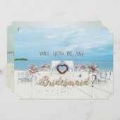 Beach Wedding, Floral Arbor Bridesmaid Card Einladung (Vorne/Hinten)