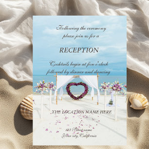 Beach Wedding Floral Arbor Empfang Einladung