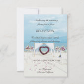 Beach Wedding Floral Arbor Empfang Einladung (Vorderseite)