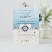 Beach Wedding Floral Arbor Empfang Einladung (Stehend Vorderseite)