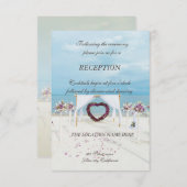Beach Wedding Floral Arbor Empfang Einladung (Vorne/Hinten)