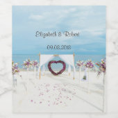 Beach Wedding Floral Arbor Weinetikett (Einzelnes Label)