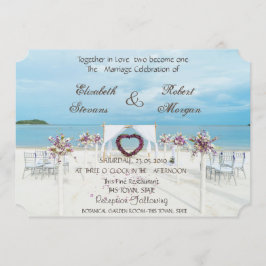 Beach Wedding Floral Arbour Einladung