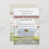Beach Wedding Floral Empfang Einladung (Vorne/Hinten)