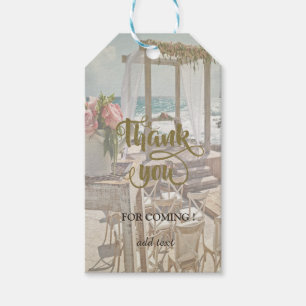 Beach Wedding Floral Retro Arbor Geschenkanhänger