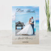 Beach Wedding Foto Danke Karte (Vorderseite)