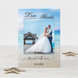 Beach Wedding Foto Danke Karte
