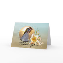 Beach Wedding Foto Danke Karte