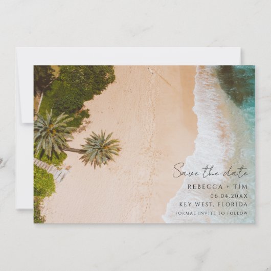 Beach Wedding Foto Save The Date (Vorderseite)