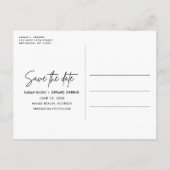 Beach Wedding Foto Save the Date Ankündigungspostkarte (Rückseite)