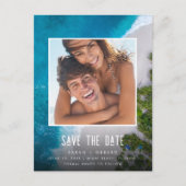 Beach Wedding Foto Save the Date Ankündigungspostkarte (Vorderseite)