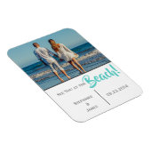 Beach Wedding Foto Script Save the Date Magnet (Rechte Seite)