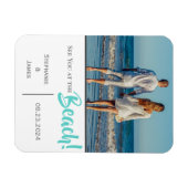Beach Wedding Foto Script Save the Date Magnet (Horizontal)