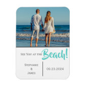 Beach Wedding Foto Script Save the Date Magnet (Vertikal)