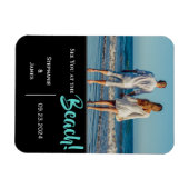 Beach Wedding Foto Script Save the Date Magnet (Horizontal)