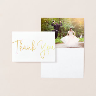Beach Wedding Foto Vielen Dank Card Gold Foil Mini Folienkarte