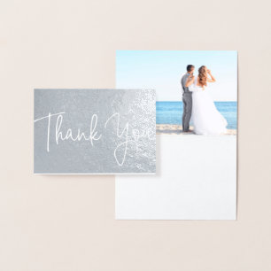 Beach Wedding Foto Vielen Dank, dass Sie in Silver Folienkarte