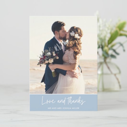 Beach Wedding Foto Vielen Dank Karten (Stehend Vorderseite)