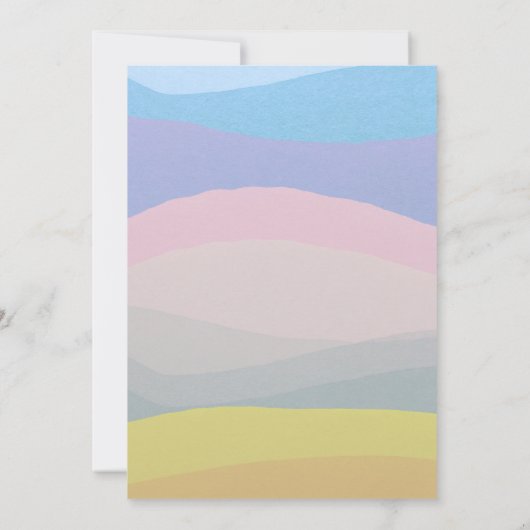 Beach Wedding Foto Watercolor Einladung (Rückseite)