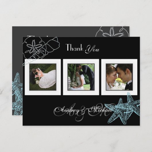Beach Wedding Fotos Vielen Dank Postkarten (Vorne/Hinten)