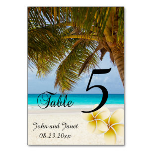 Beach Wedding für Mr. & Mrs.   Personalisieren Tischnummer