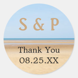 Beach Wedding Gefallen Vielen Dank Personalisierte Runder Aufkleber