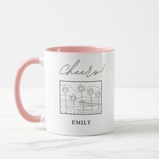 Beach Wedding Geschenk Personalisierte Kaffee Tass Tasse (Links)