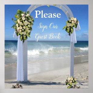 Beach Wedding Guest Book Sign Poster