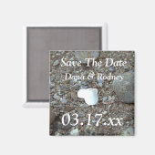 Beach Wedding Heart Foto Custom Save the Dates Ma Magnet (Vorderseite/Rückseite)