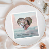 Beach Wedding Heart Foto Serviette