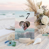 Beach Wedding Heart Foto Tischnummer