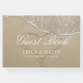 Beach Wedding Heart in the Sand Elegante Gästebuch