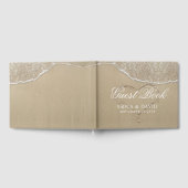 Beach Wedding Heart in the Sand Elegante Gästebuch (Voll)