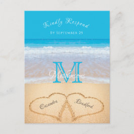 Beach Wedding Hearts im Sand UAWG Postkarte