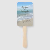 Beach Wedding Hearts in the Sand Elegant Fächer (Rückseite)