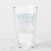 Beach Wedding Hearts in the Sand Elegant Glas (Rückseite)
