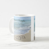 Beach Wedding Hearts in the Sand Elegant Kaffeetasse (Vorderseite Links)