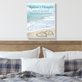 Beach Wedding Hearts in the Sand Elegant Leinwanddruck (Insitu (Schlafzimmer))
